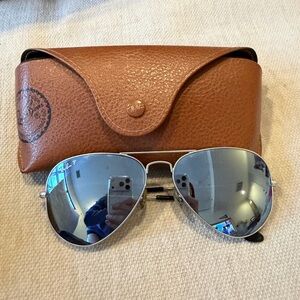 Ray-Ban Silver Mirrored Aviator Sunglasses